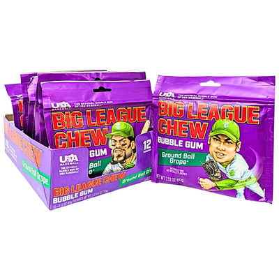 Big League Chew Bubble Gum-Ground Ball Grape - 12 Pack