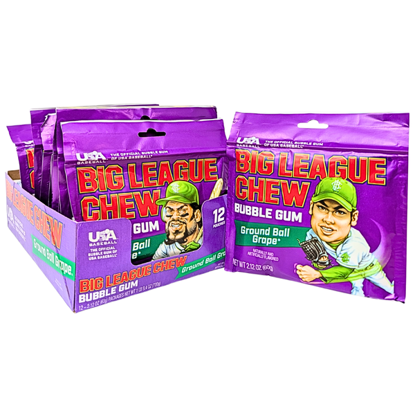 Big League Chew Bubble Gum-Ground Ball Grape - 12 Pack