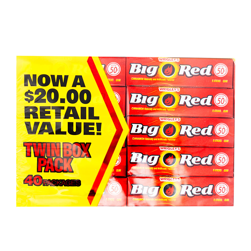 Big Red Gum - 5 Stick Sleeves 40 Pack 1 Box