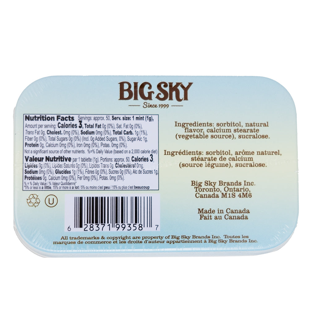 Big Sky Mints Marshmallow 50g - 6 Pack  Nutrition Facts Ingredients
