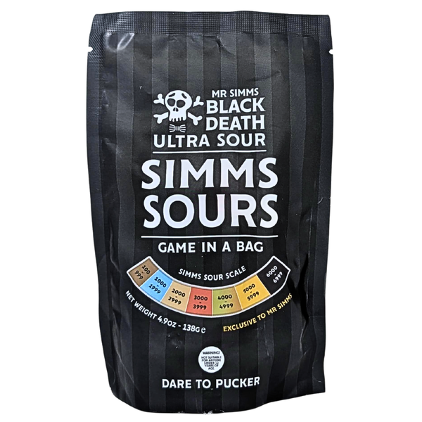 Black Death Ultra Sour Simms Sours 138g (UK) - 18 Pack