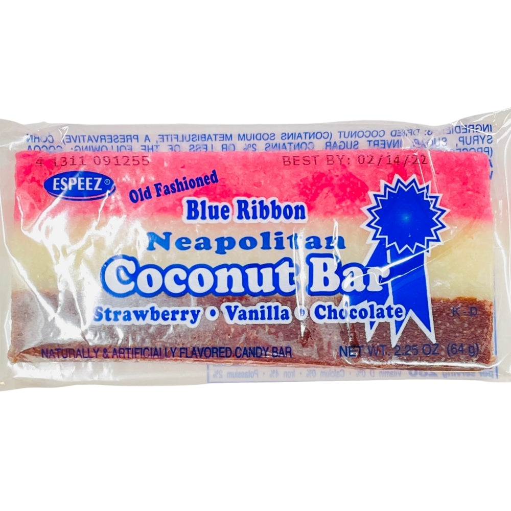 Blue Ribbon Neapolitan Coconut Bars 2.5oz - 24 Pack