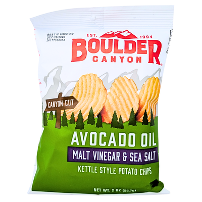 Boulder Kettle Chips Malt Vinegar & Sea Salt 2oz - 16 Pack