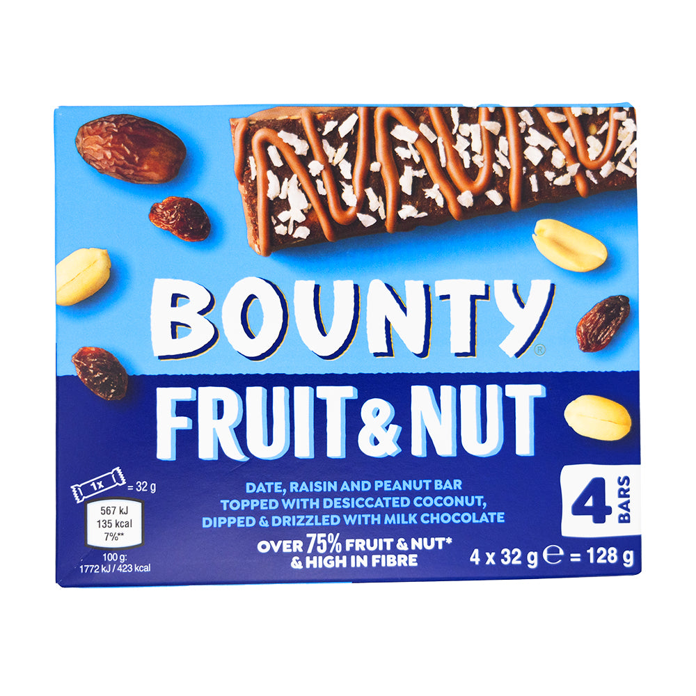 Bounty Triple Treat Fruit & Nut 4pk (UK) - 128g - 10 Pack