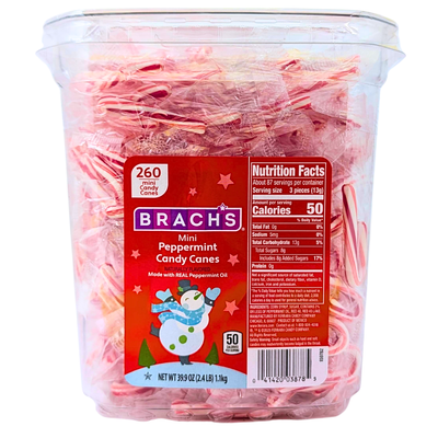 Brach's Peppermint Mini Candy Canes 260ct 39oz - 1 Tub