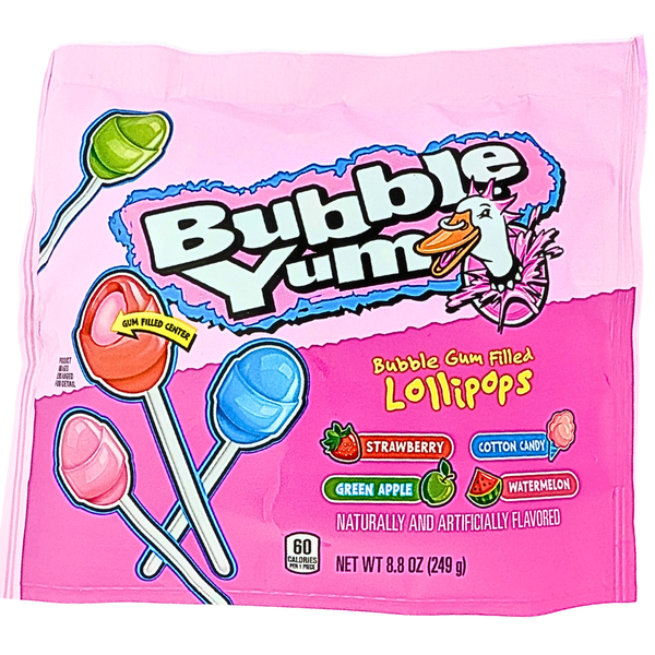 Bubble Yum Bubble Gum Filled Lollipops 8.8oz - 6 Pack