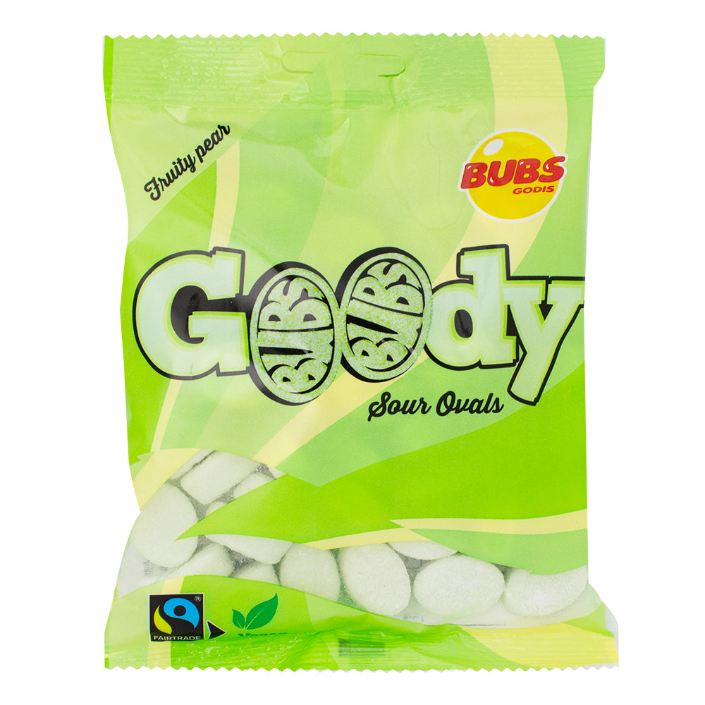 Bubs Goody Sour Pear Ovals - 90g - (Sweden) 12 Pack