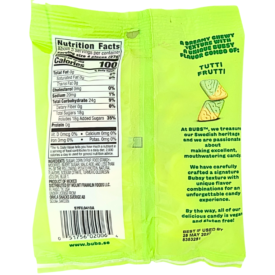 Bubs Sour Diamond Tutti Frutti 5.5oz - 8 Pack