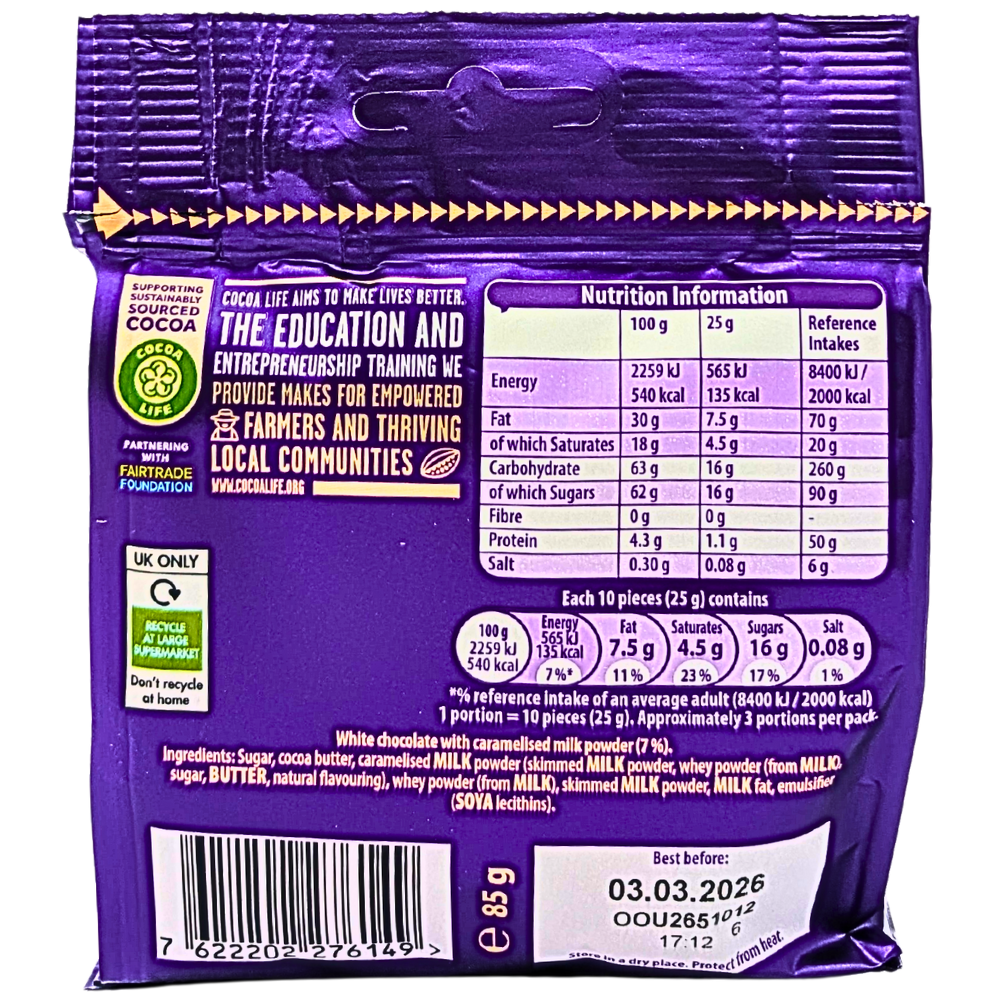 Cadbury Caramilk Buttons 85g (UK) - 10 Pack