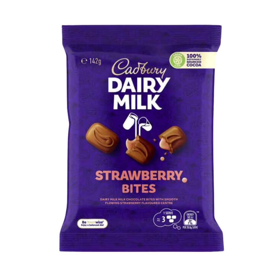 Cadbury Dairy Milk Strawberry Bites (Australia) 142g  - 12 Pack