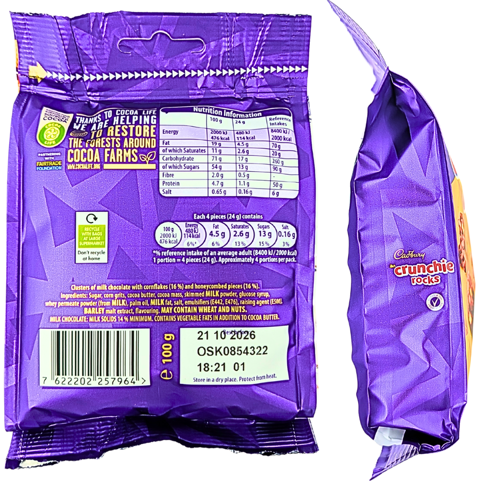 Cadbury Crunchie Rocks 100g (UK) - 10 Pack
