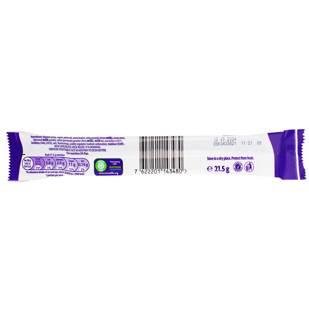 Cadbury Curly Wurly - 48 Pack  Nutrition Facts Ingredients