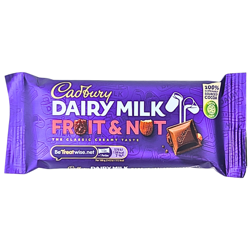 Cadbury Dairy Milk Fruit & Nut 54g (Ireland) - 48 pack