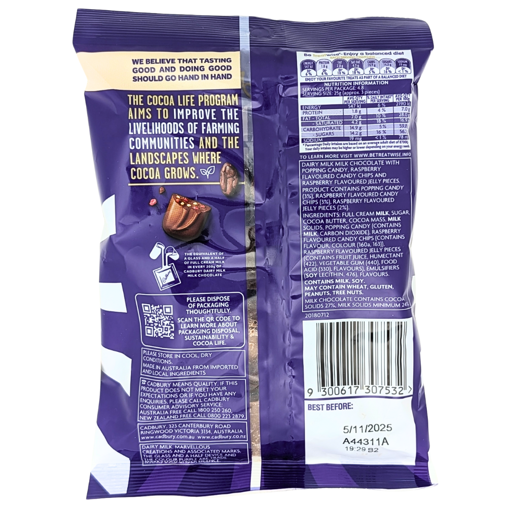Cadbury Dairy Milk Marvellous Creations Chocolate Bites 120g (Australia) - 14 Pack
