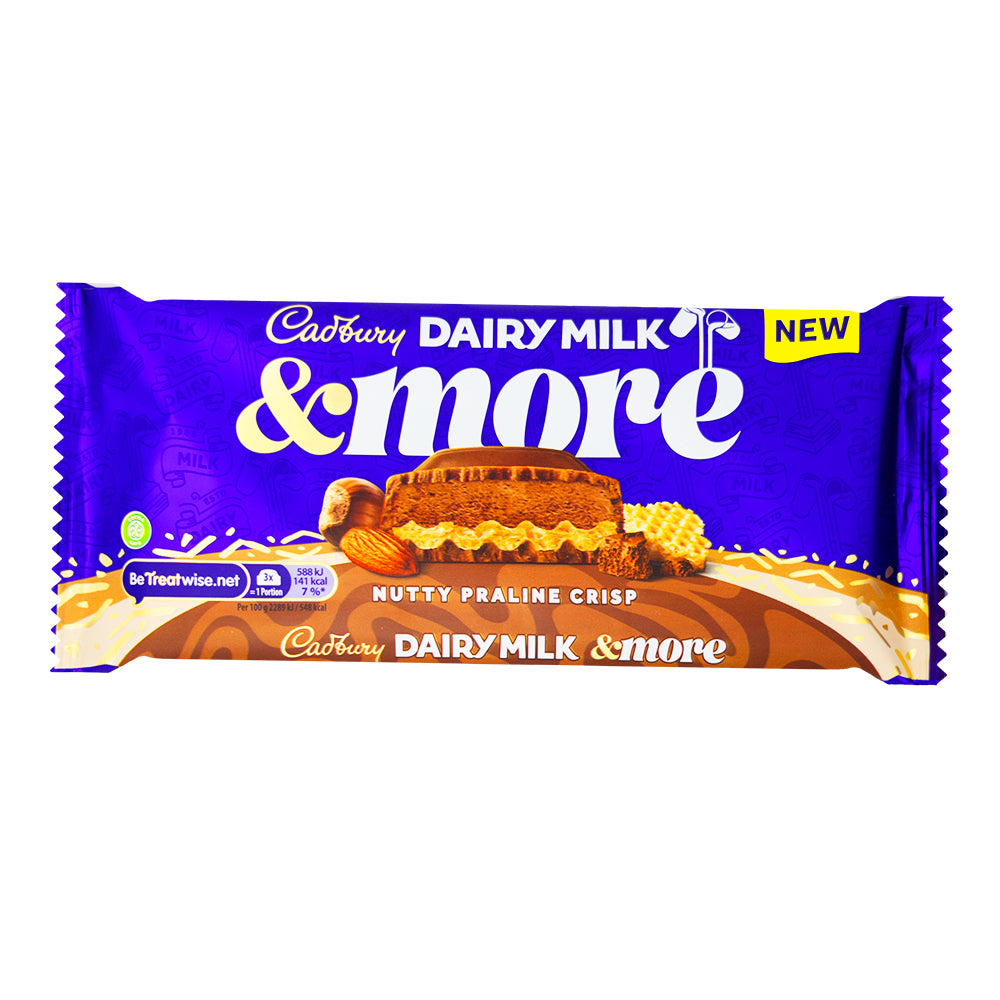 Cadbury Dairy Milk & More Nutty Praline Crisp - 180g - 15 Pack