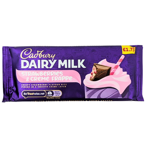 Cadbury Dairy Milk Strawberries & Creme Frappe 115g (UK) - 17 Pack