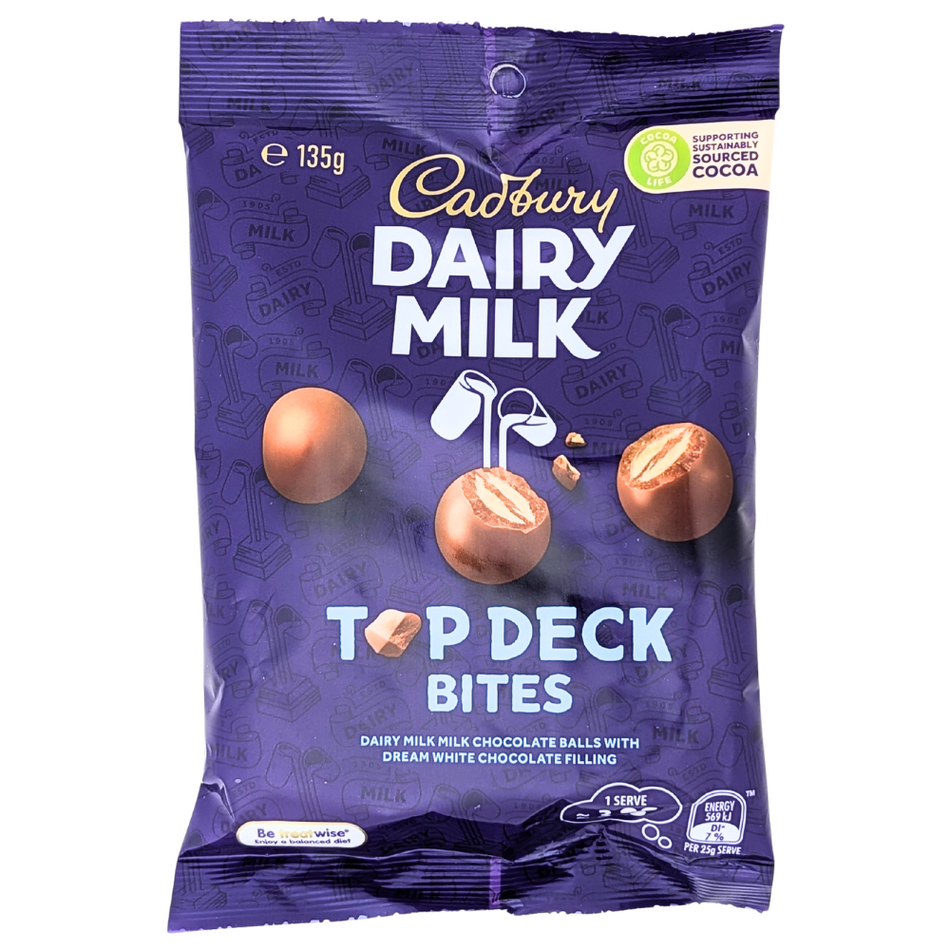Cadbury Dairy Milk Top Deck Bites 135g (Australia) - 14 Pack
