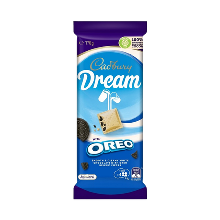 Cadbury Dream White Chocolate With Oreo (Australia) 170g  - 15 Pack