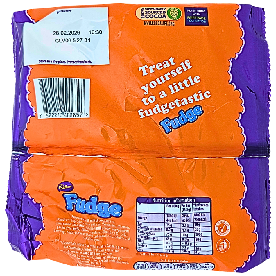 Cadbury Fudge Treat Size 202g (UK) - 14 Pack