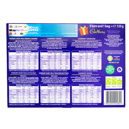 Cadbury Medium Santa Selection Box (UK) 125g - 10 Pack  Nutrition Facts Ingredients
