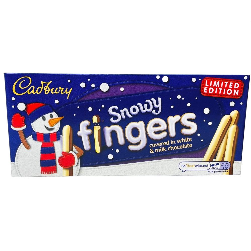 Christmas Cadbury Milk & White Chocolate Snowy Fingers 115g - 20 Pack