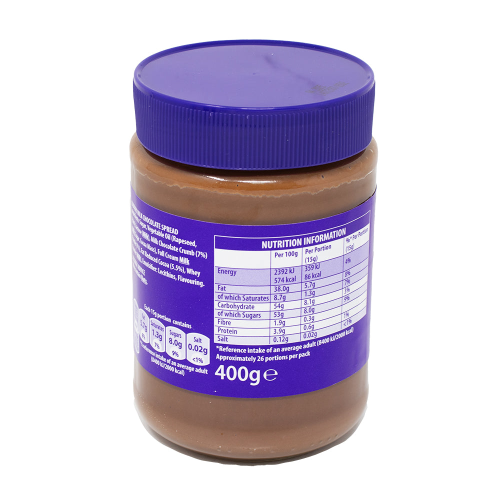 Cadbury Milk Chocolate Spread 400g (UK) - 6 Pack   Nutrition Facts Ingredients