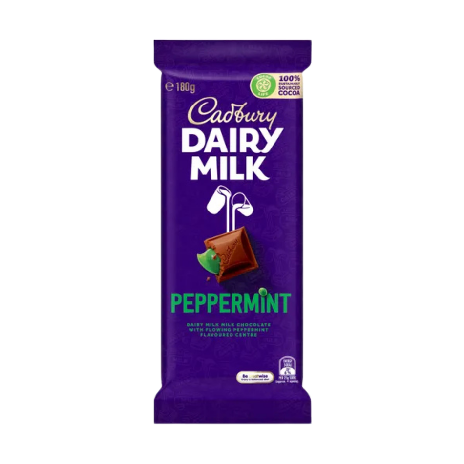 Cadbury Dairy Milk Peppermint (Australia) 180g - 15 Pack