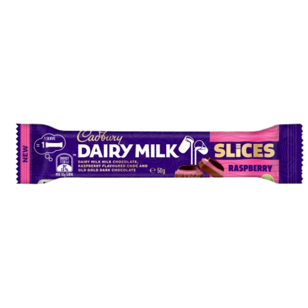 Cadbury Dairy Milk Raspberry Slices (Australia) 50g - 48 Pack