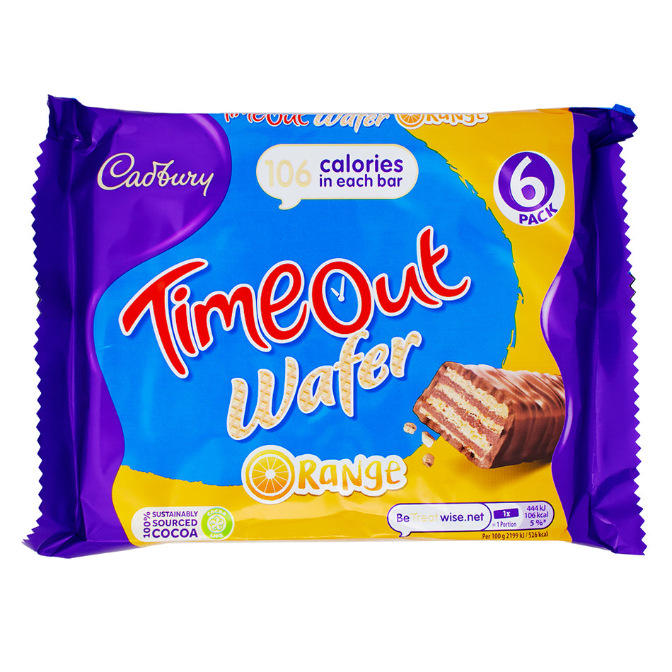 Cadbury Timeout Wafer Orange 6 pack 121.2g - 13 Pack