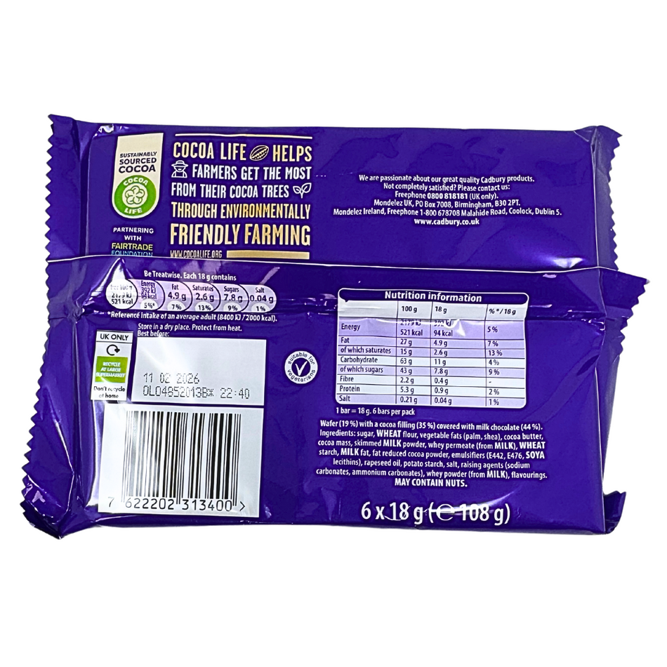 Cadbury Timeout 6 Pack (UK) 108g - 13 Pack