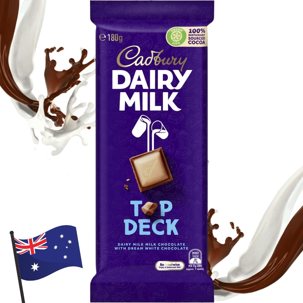 Cadbury Chocolate Top Deck - 180g (Australia)- 15 PackCadbury Chocolate Top Deck - 180g (Australia)- 15 Pack
