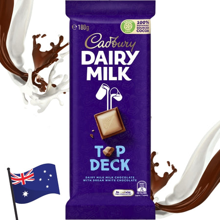 Cadbury Chocolate Top Deck - 180g (Australia)- 15 PackCadbury Chocolate Top Deck - 180g (Australia)- 15 Pack
