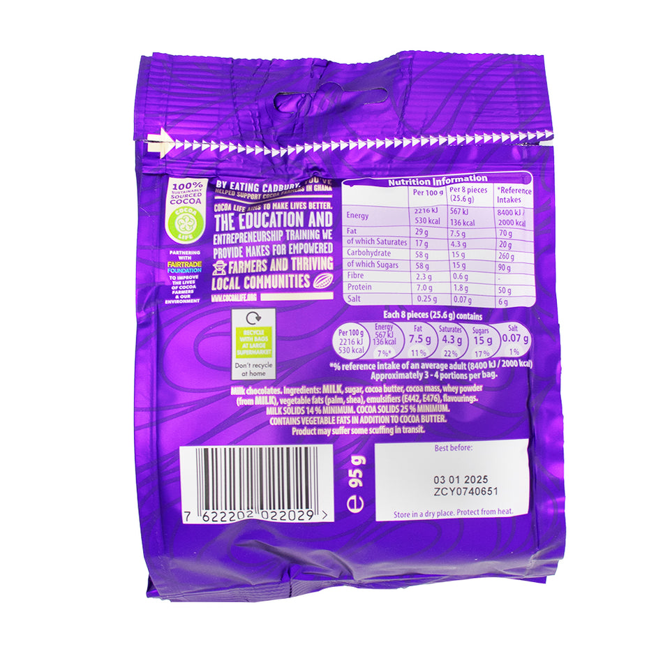 Cadbury Twirl Bites UK 95g - 10 Pack  Nutrition Facts Ingredients