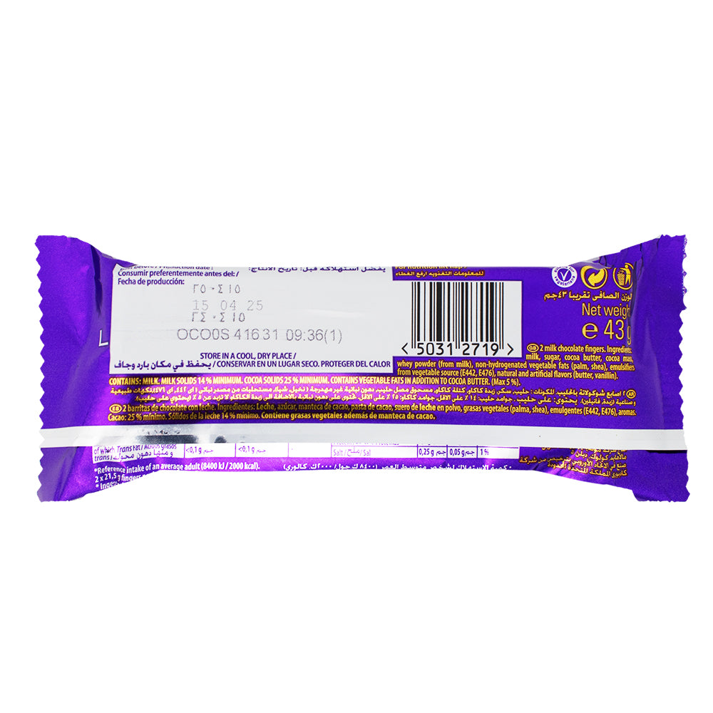 Cadbury Twirl Bars UK - 24 Pack  Nutrition Facts Ingredients