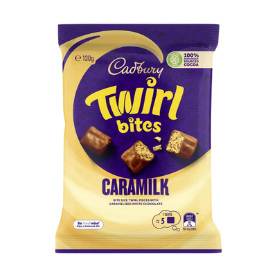 Cadbury Chocolate Twirl Caramilk Bites (Aus) 130g - 14 Pack