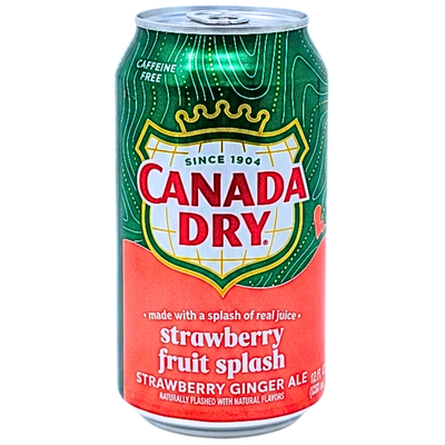 Canada Dry Strawberry Fruit Splash Ginger Ale 355mL - 12 Pack