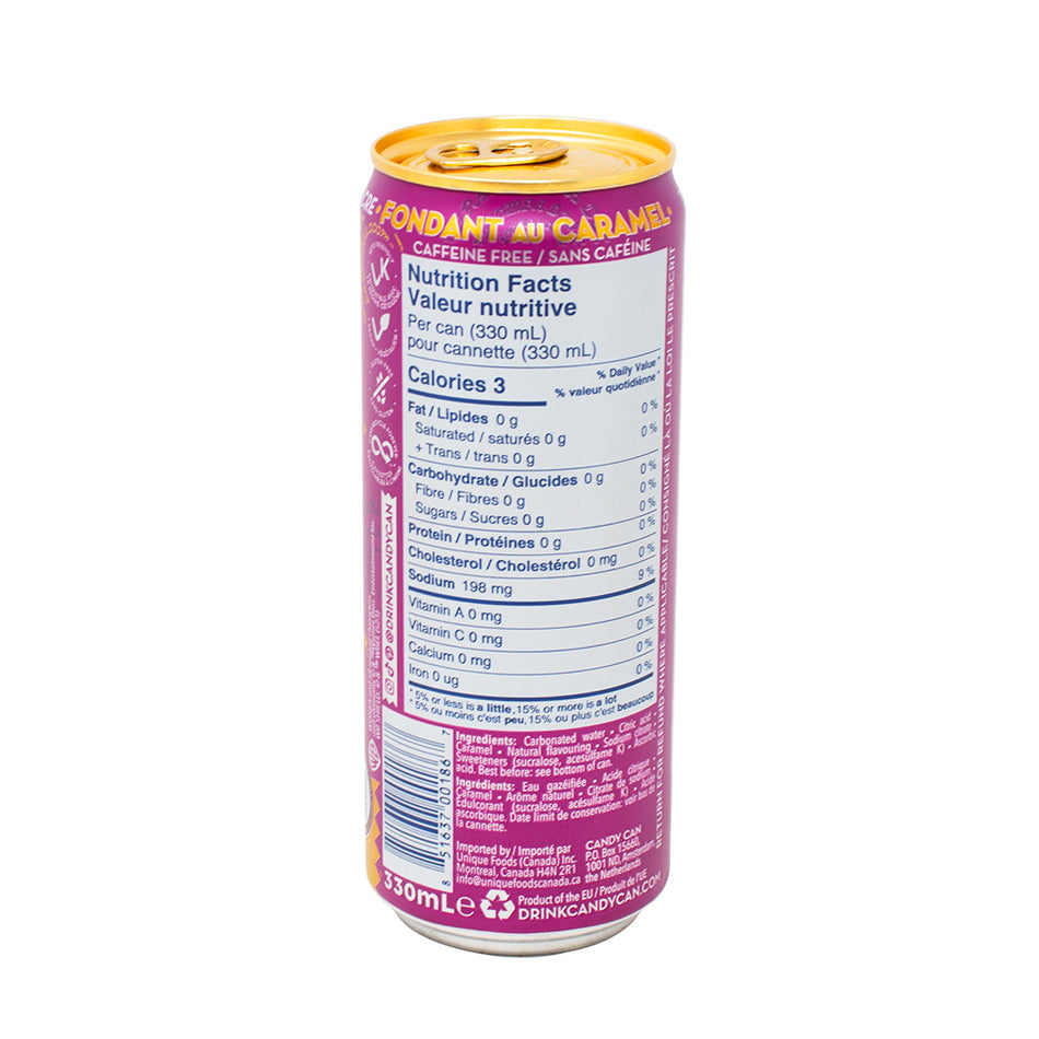 Candy Can Wonka Zero Sugar Sparkling Caramel Fudge Drink (UK) 330mL - 12 Pack  Nutrition Facts Ingredients