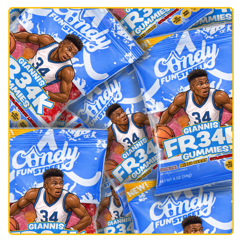Candy Fun Street Giannis FR34K Gummies 4oz - 12 Pack