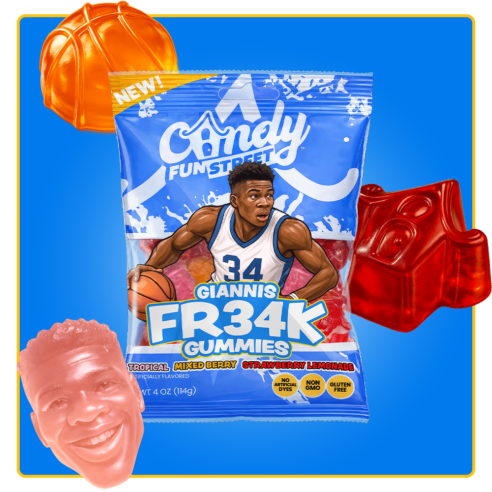 Candy Fun Street Giannis FR34K Gummies 4oz - 12 Pack