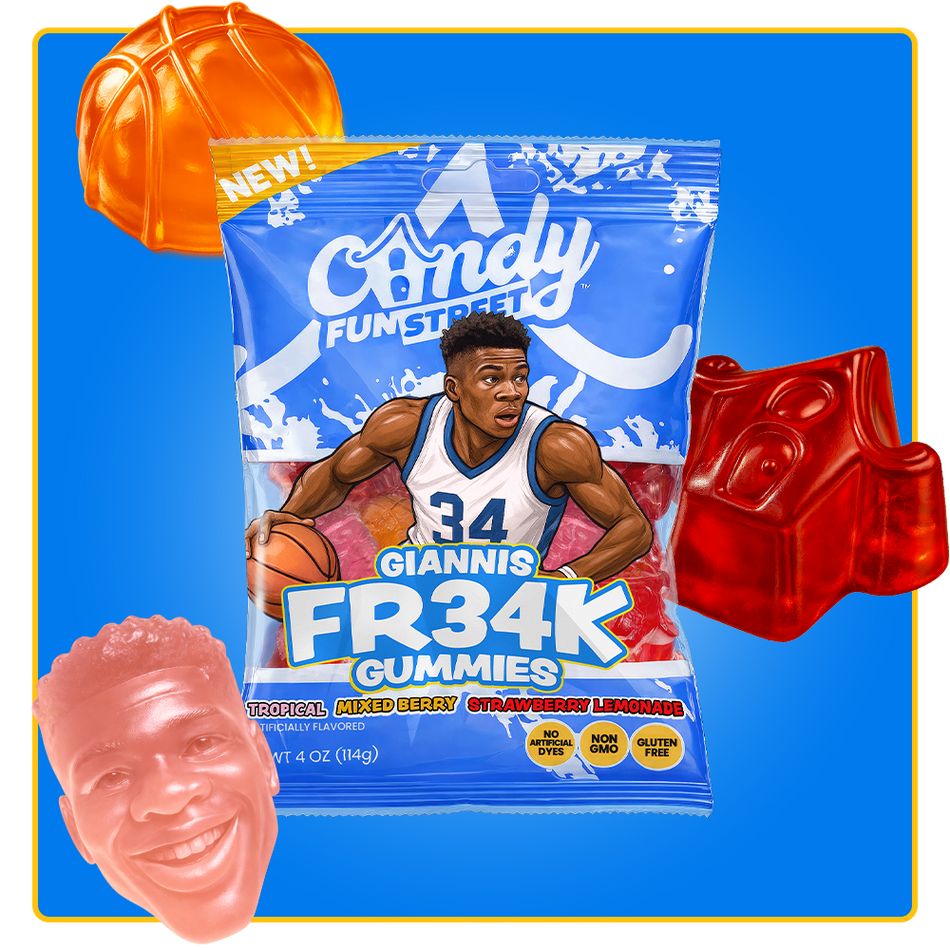 Candy Fun Street Giannis FR34K Gummies 4oz - 12 Pack