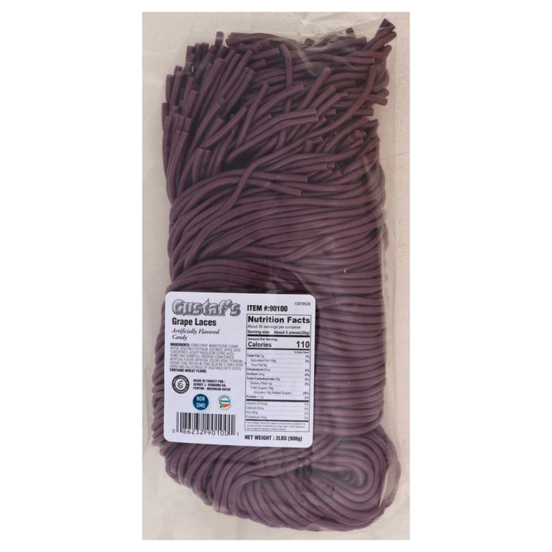 Gustaf's Grape Licorice Laces 2lb - 1 Bag Nutrition Facts - Ingredients