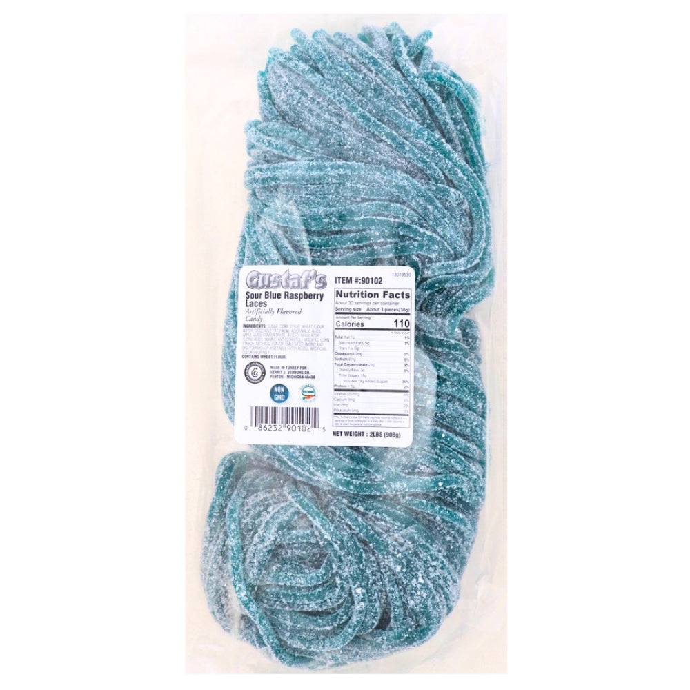Blue Raspberry Laces Sweets Recipe Gustaf's Sour Blue Raspberry Licorice Laces | Bulk Candy