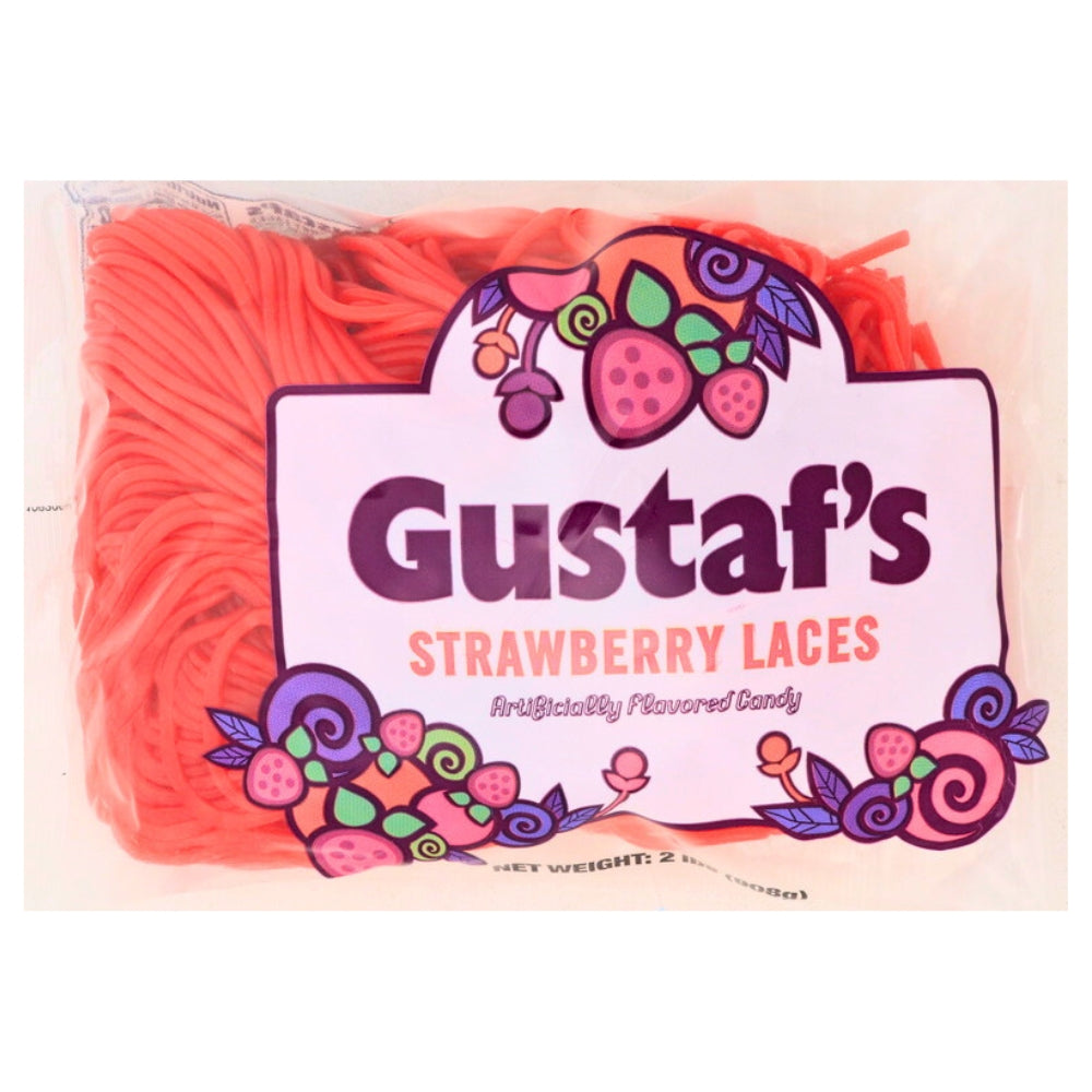 Gustaf's Strawberry Licorice Laces 2lb - 1 Bag