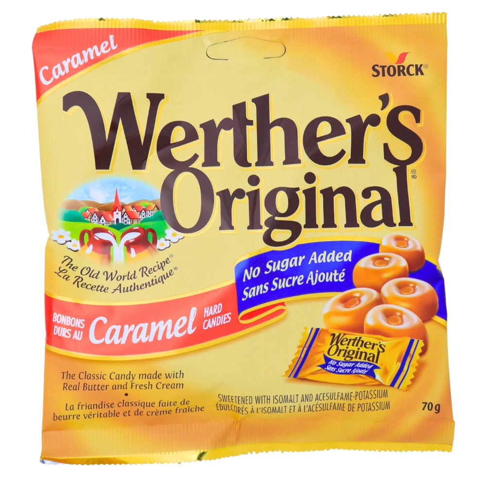 Werther's Original Caramel Hard Candies No Sugar Added 70g - 12 Pack