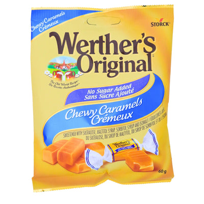 Werther's Original No Sugar Added Chewy Caramels 60g - 12 Pack