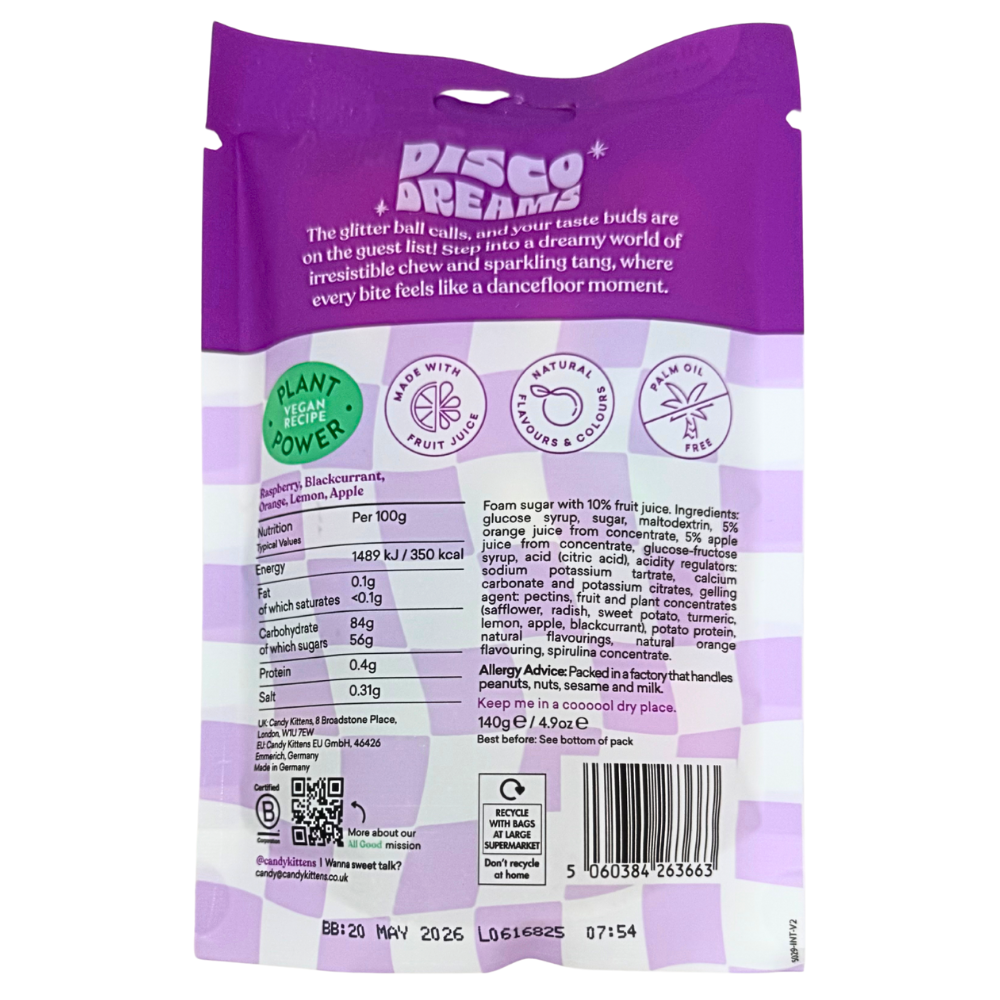 Candy Kittens Disco Dreams 140g (UK) - 10 Pack