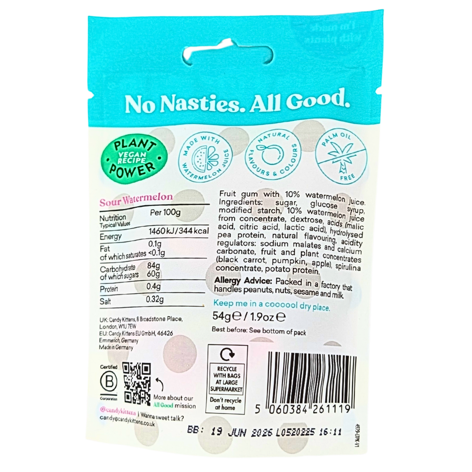 Candy Kittens Sour Watermelon 54g (UK) - 12 Pack