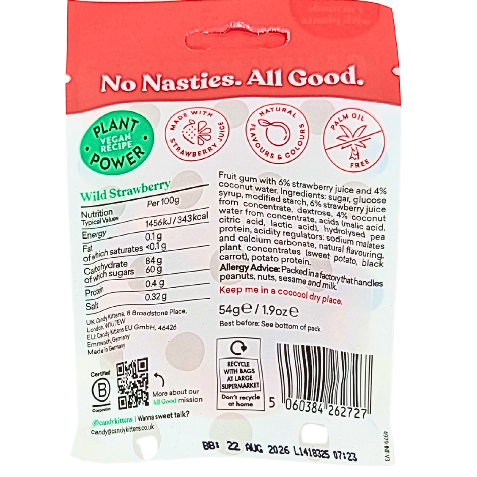 Candy Kittens Wild Strawberry 54g (UK) - 12 Pack