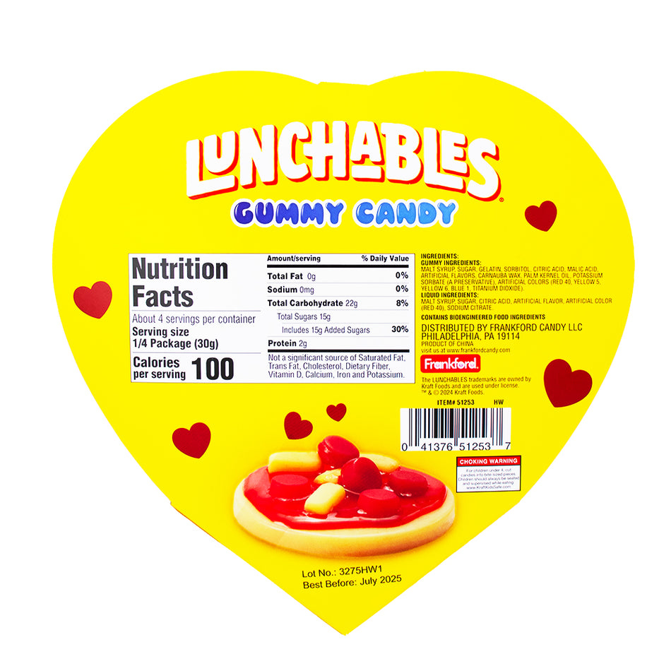 Kraft Lunchables Pizza Kit Heart Gift Box 4.4oz - 6 Pack Nutrition Facts Ingredients - Lunchables - Candy Store - Valentines Day
