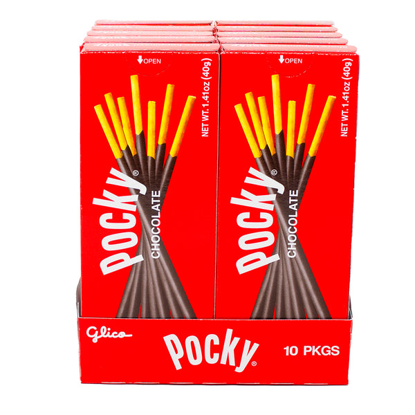 Glico Pocky Cream Coated Biscuit Sticks Chocolate 1.41oz - 10 Pack